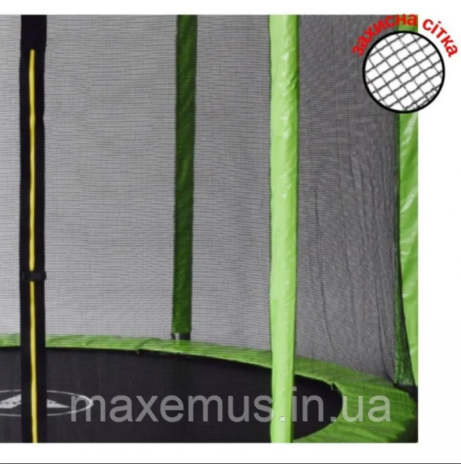 Детский батут с защитной сеткой и лестницей Atleto 183 см (6 ft) до 50 кг Зеленый + Подарок Мостиска - изображение 19