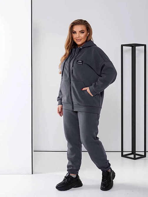 Жіночий спортивний костюм з нашивками "Walker" оптом | Батал Графіт, 54-56 Київ - фото 6