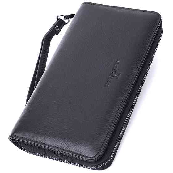 Чоловічий шкіряний клатч з блоком для карток, чорний (ST Leather) Київ