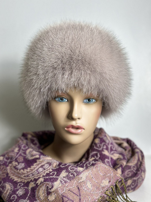 Хутряна пов'язка на голову жіноча з песця Пудра Харків - фото 7