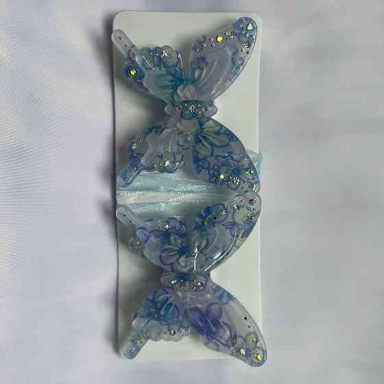 Магніти для штор і гардин Метелик Люсі набір 2 шт Блакитний (81-168) Київ