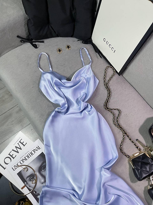 Женское романтическое элегантное платье шелк Голубой, 42/44 Одесса - изображение 7