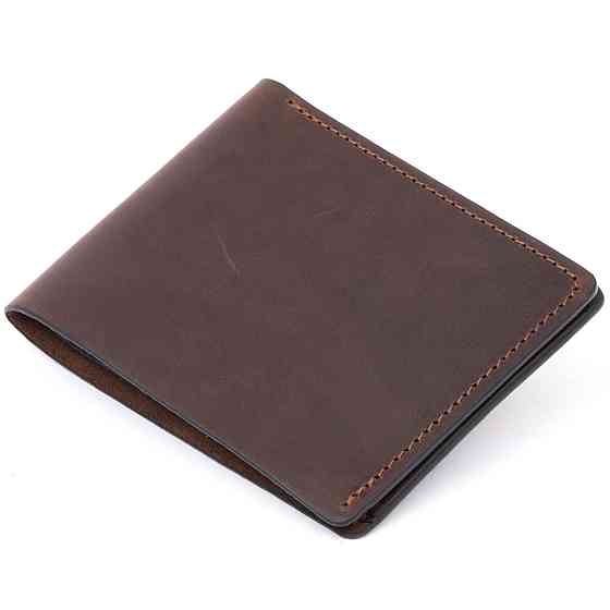 Тонкое горизонтальное портмоне Cardi без застежки в винтажной коже (GRANDE PELLE) Киев