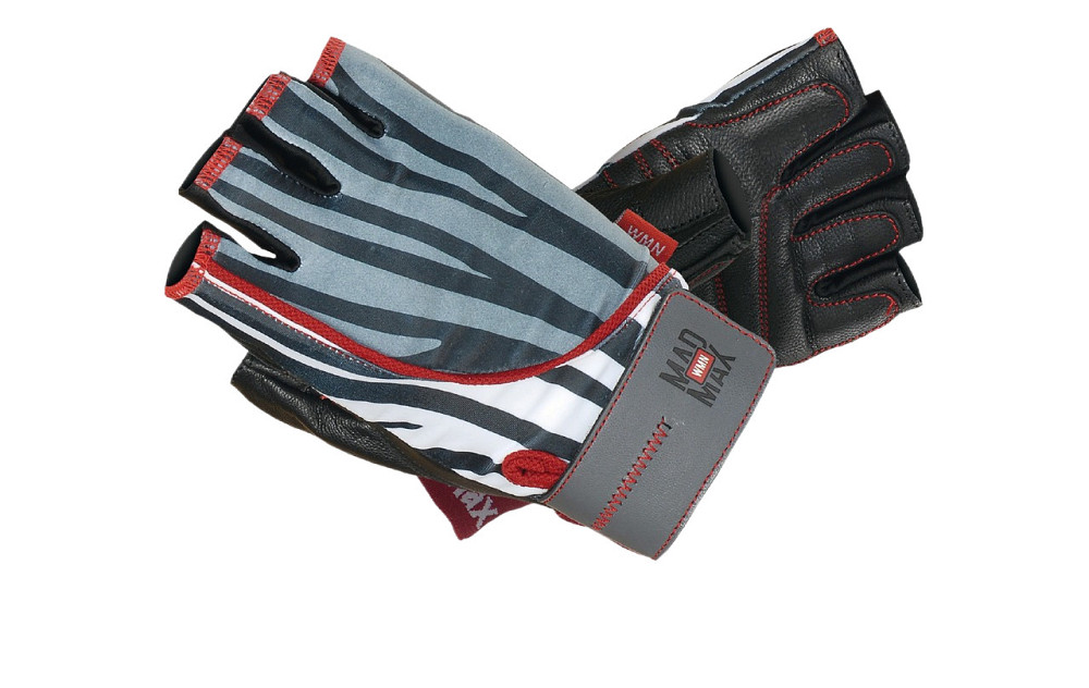 Рукавички для фітнесу MadMax MFG-911 Nine-eleven Zebra B&W zebra S Луцк - изображение 1