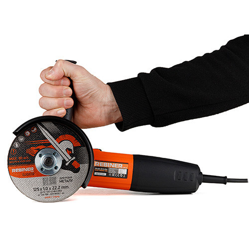 Кутова шліфмашина (125 мм, 750 Вт) Rebiner RAG-1050E з регулятором і стабілізацією обертів Львів - фото 9
