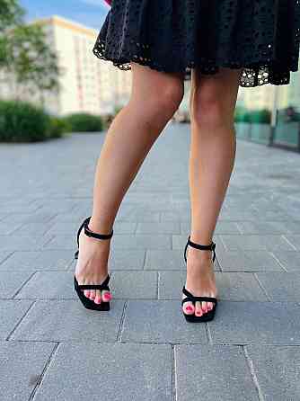 LIRIO Чорні жіночі босоніжки з натуральної замші на стійкому каблуці LIRIO L0231/8073-43 р. 35- Коломыя