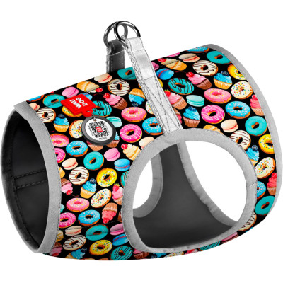 Шлея для собак WAUDOG Clothes з QR паспортом "Пончики" XS2 (2908) Вінниця - фото 1