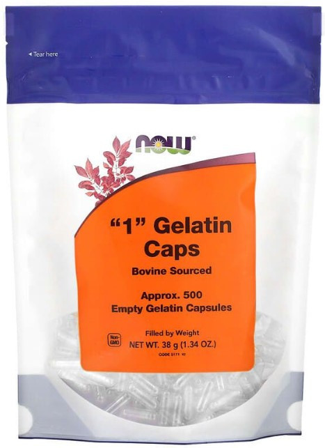 Порожні капсули "1" Now Foods Gelatin Caps 500 порожніх желатинових капсул Київ - фото 1