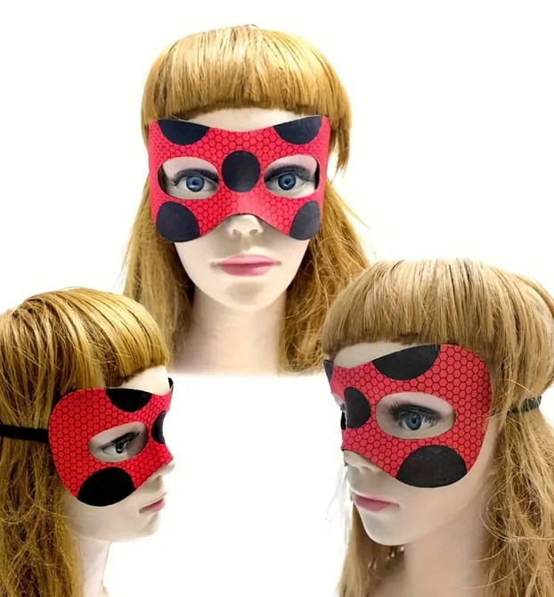 Детская маска в горошек карнавальная one size красно-черный Киев - изображение 4