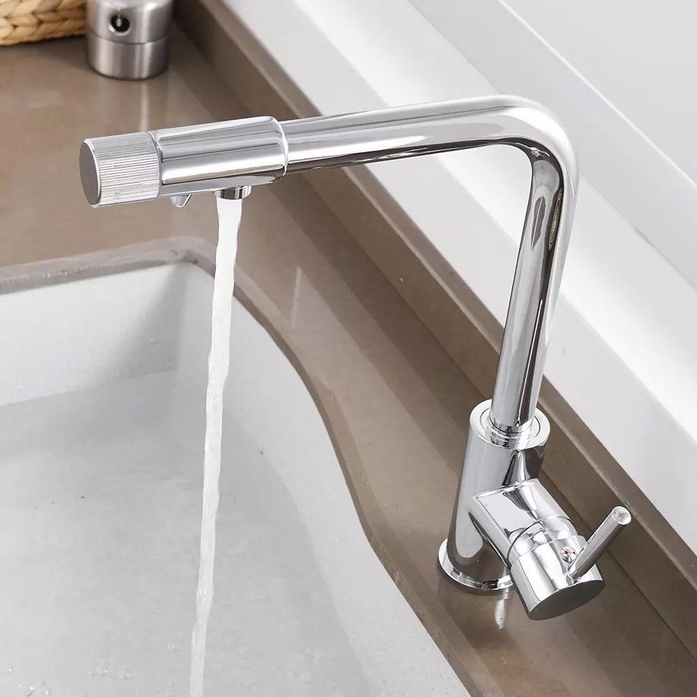 Змішувач для кухні WanFan, для гарячої і холодної води, 2 види подачі води, отвори для фільтрованої води Кам'янець-Подільський - фото 5