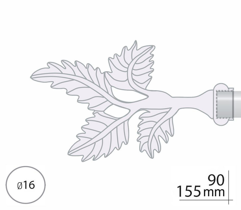 Закінчення для карнизу Orvit ПАПОРОТЬ 16 мм МІДЬ Львов - изображение 2