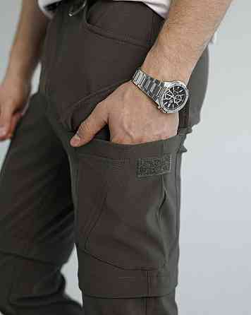 Повсякденні штани-шорти чоловічі хакі. Штани-карго для чоловіків хакі Pobedov Transformer 2.0 Київ