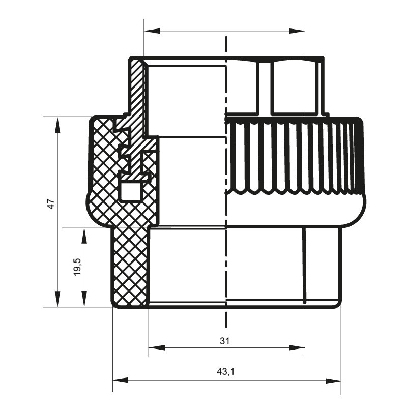 З'єднувальна муфта ВР 32x1F PPR Koer K0090.PRO (KP0108) Київ - фото 3