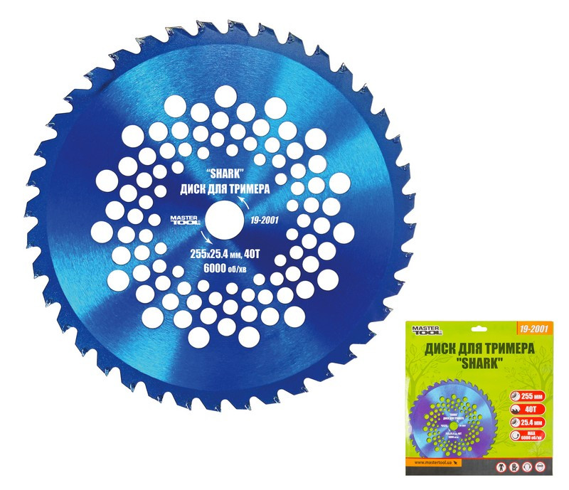 MASTERTOOL Диск для тріммера MASTERTOOL "SHARK" 255х25.4х40Т з побідитовою напайкою 19-2001 Киев - изображение 1