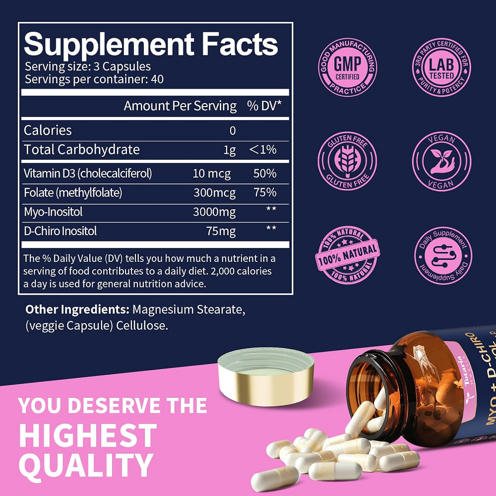 MYO+D-CHIRO INOSITOL 120caps 40serv 60serv Луцк - изображение 2