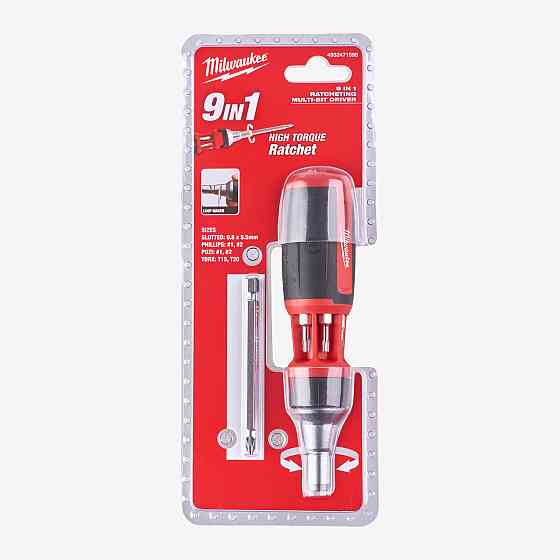Отвертка с трещоткой универсальная MILWAUKEE, 9 в 1 Одесса