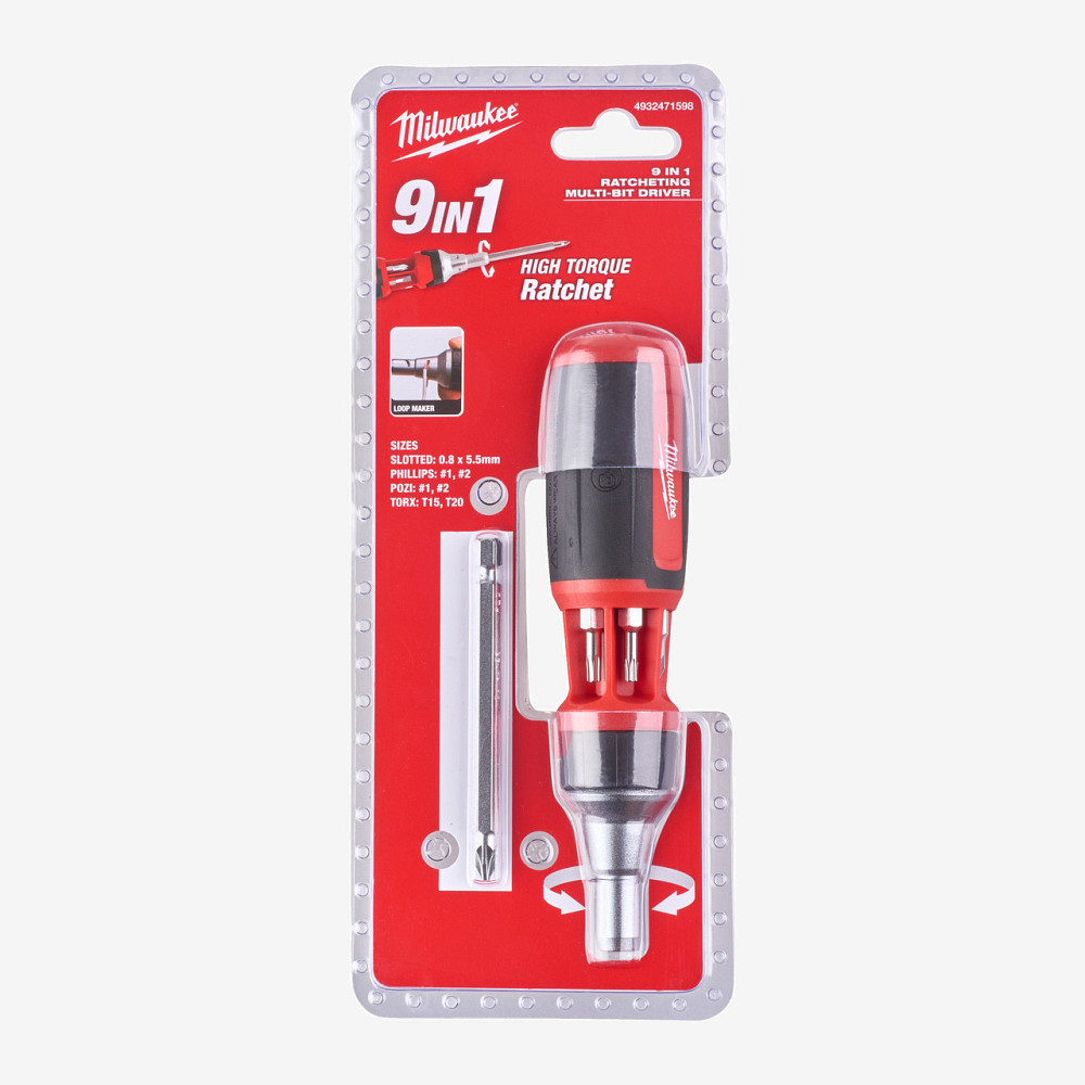 Отвертка с трещоткой универсальная MILWAUKEE, 9 в 1 Одесса - изображение 3