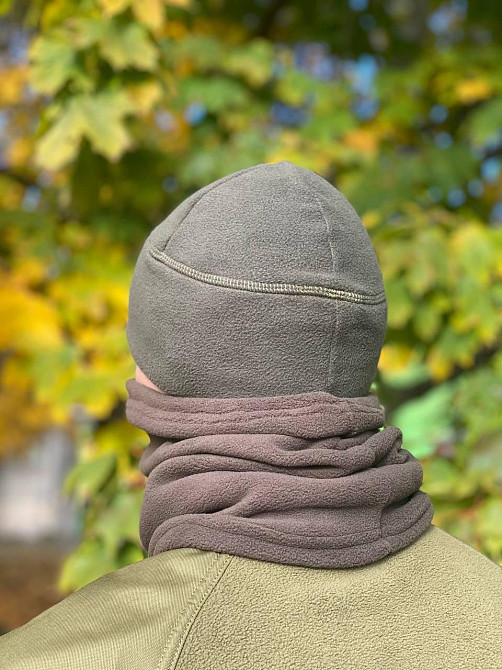 Флісова шапка олива Київ - фото 2