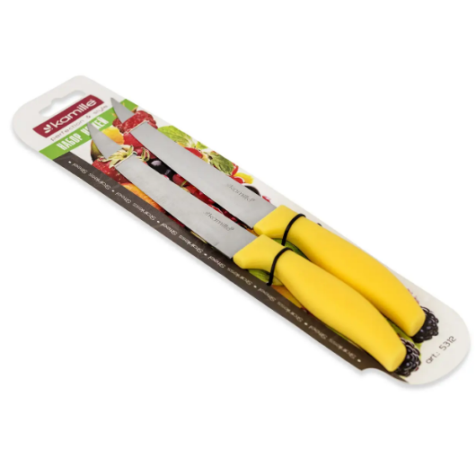 Набір ножів 2 шт/уп лезо 13,5см/ручка 11см нержавіюча сталь пластикові ручки 5312 KAMILLE Житомир - изображение 4