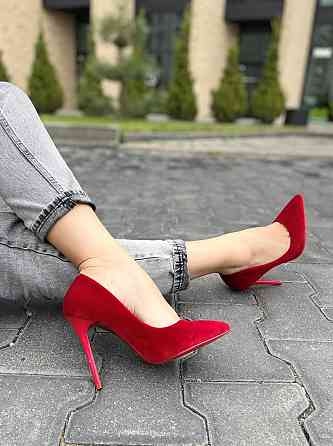 Comer Туфлі жіночі COMER червоні оксамит каблук 11см 35р.36р.38р. (1928) Коломыя