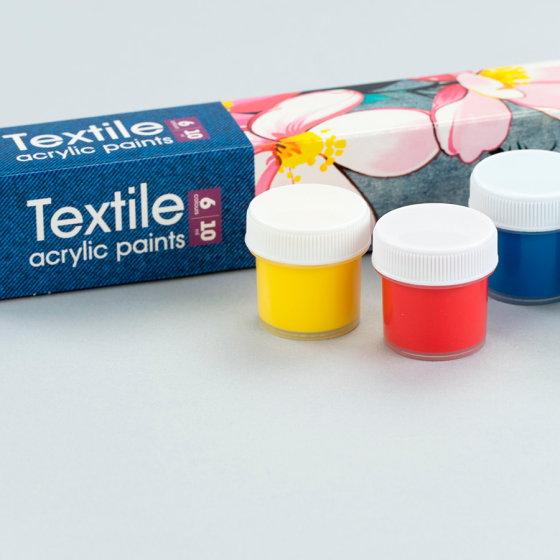 Набір акрилових фарб для розпису тканин Flowers 6×10мл Arteo Київ