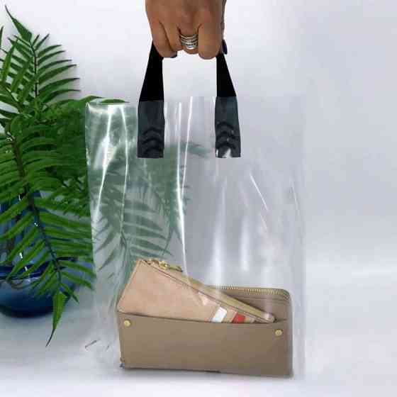 Пакет пищевой LDPE прозрачный, 30х35(+3)см, 60 мкм, с петлевой черной ручкой, (50 шт.) Павлоград