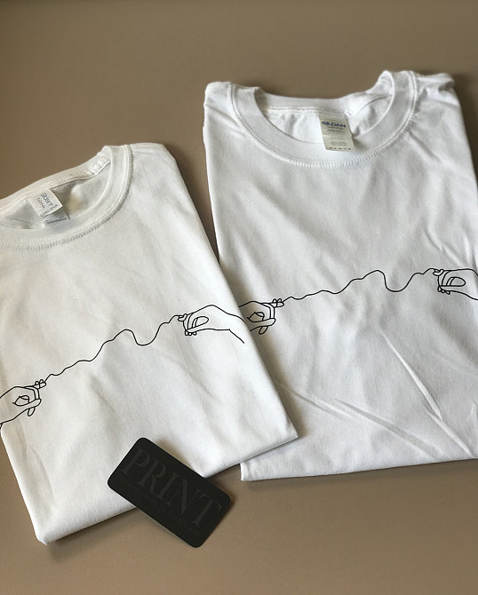 Парні футболки для хлопця та дівчини з ручками пов'язані ниткою Чернівці - фото 1