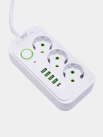 Сетевой фильтр-удлинитель 3 розетки 4USB и Type-C Port 3m Винница