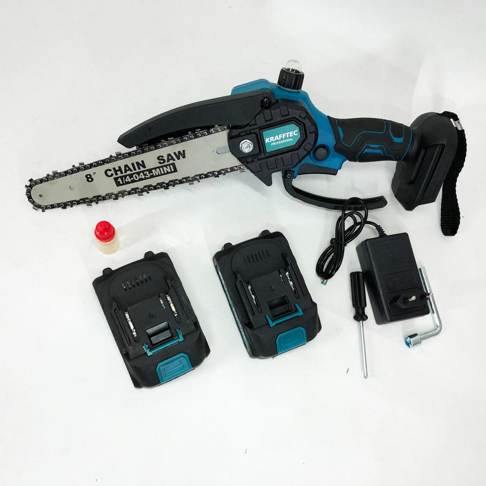 Легкая аккумуляторная пила для обрезки веток Krafftec 20 см, Портативная аккумуляторная пила для сучков IA-78 Львов - изображение 6