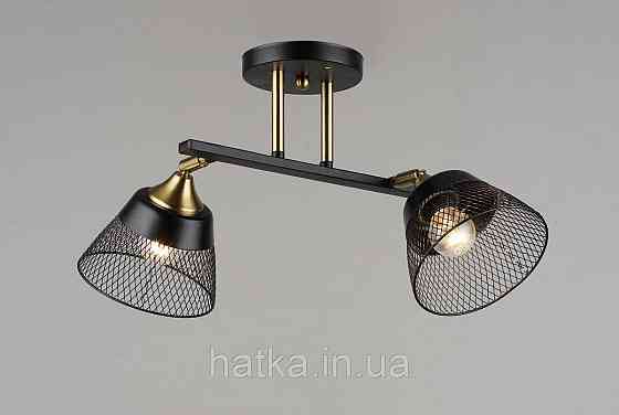 Люстра потолочная на 2 плафона VALESO N6823/2, патрон E27, Лофт, Черный+Медь Киев