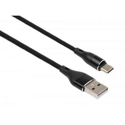 Дата кабель USB 2.0 AM to Type-C 1.0m cylindric nylon back Vinga (VCPDCTCCANB1BK) Вінниця