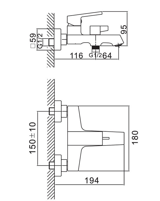 Ванны смеситель Haiba GAUDI 009 EURO HB9594 Харьков - изображение 2
