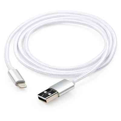 Дата кабель USB 2.0 AM to Lightning 1m nylon silver Vinga (VCPDCLNB1S) Винница
