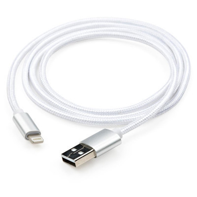 Дата кабель USB 2.0 AM to Lightning 1m nylon silver Vinga (VCPDCLNB1S) Винница - изображение 6