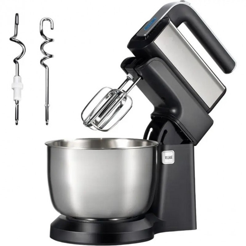 Стаціонарний Міксер з чашею 3.5л Domotec/RAF R-6652 1000W 5 режимів швидкості, віночки для замісу тіста Одеса - фото 2