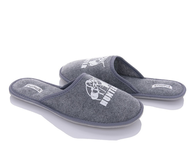 Мужские комнатные тапочки PaGo войлочные с закрытым носком 