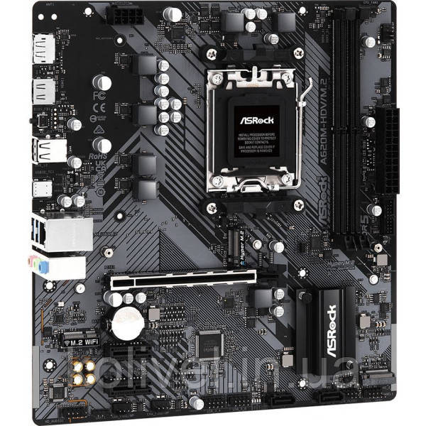 ASRock A620M-HDV/M.2 (AM5/A620, 2*DDR5, PCIex16, DP/HDMI, 2xSATAІІІ, 2xM.2, GLan, 8ch, mATX) (A620M-HDV/M.2) Киев - изображение 2