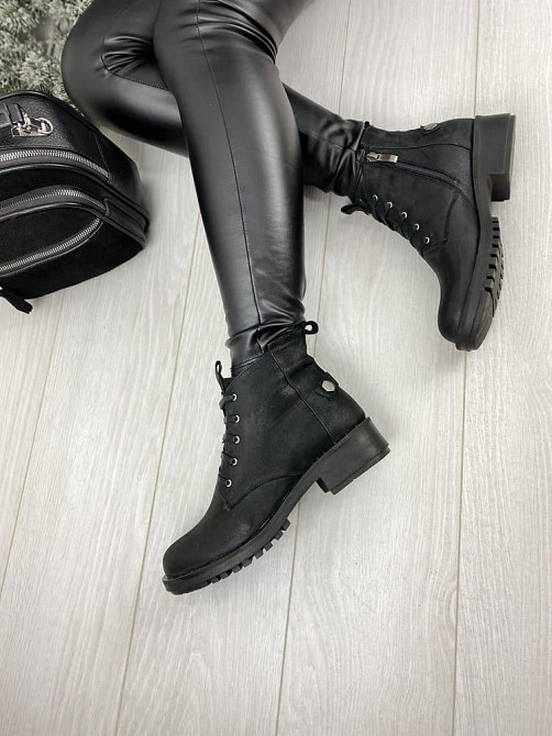 Черевики жіночі D and V 2025 чорні (зима, шкіра-сатин натуральна) (2980) 38 Коломыя - изображение 1