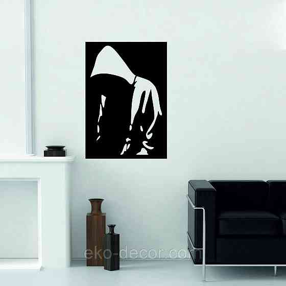 Декоративное настенное Панно «Силуэт мужчины», Декор на стену 110*76 см, Черный Киев