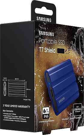 Накопичувач зовнішній SSD 2.5" USB 2.0 TB Samsung T7 Shield Blue (MU-PE2T0R/EU) Синій Харків