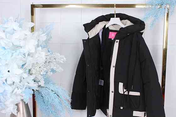 Детская подростковая черная зимняя куртка на девочку 164 Николаев