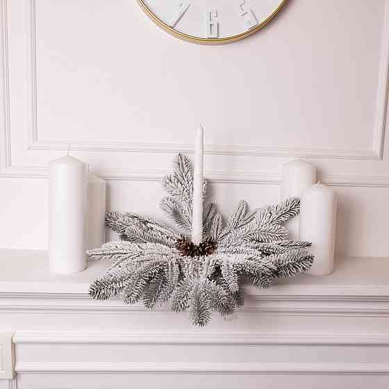 Сніговий новорічний підсвічник на одну свічку Київ