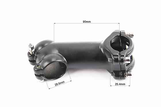 Винос керма MTB 28,6x25,4х90мм (25°), алюмінієвий, чорний AL-115 Київ
