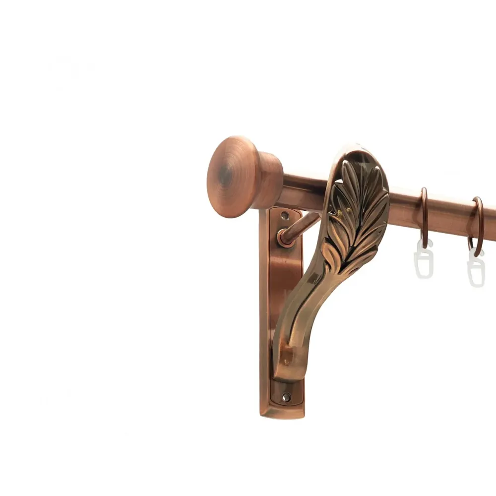 Карниз Orvit Дуо металевий однорядний ретро гладка труба кільце металеве Мідь 25 мм 240 см (00-00021771) Львів - фото 1