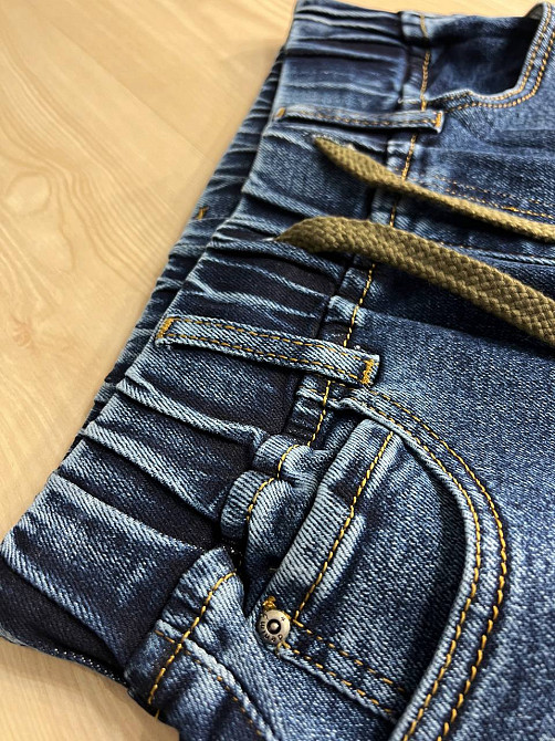 Джинси жіночі Vanver 8023 MOM STRAIGHT jeans comfort рівні стрейчеві талія на резинці шнурок сині, синій, З4, 34, 91 см, 112 см Київ - фото 12