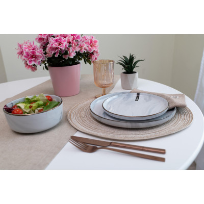 Тарелка Ardesto Marmo, 27см, кераміка, білий (AR2927MRW) Винница - изображение 3