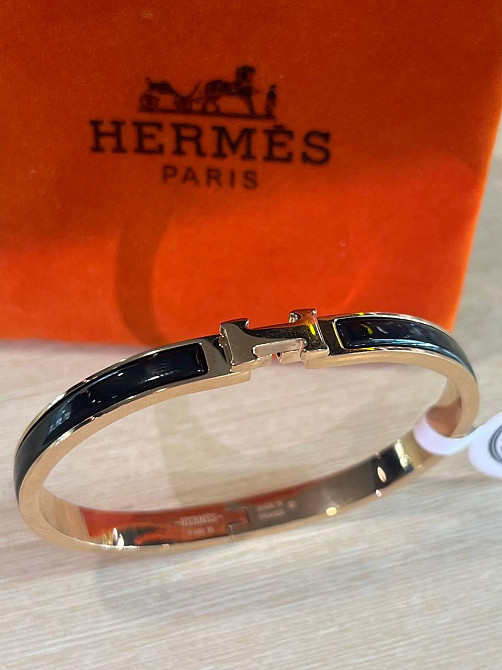 Браслет Hermes / Эрмес браслет черная эмаль, позолота 18 К Одесса - изображение 1