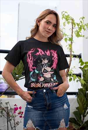 Футболка для хлопчика з аніме принтом Аніме Манга Тамакі Схінра оверсайз (зріст від 165 до 180) Чорний AnimeJ0424m Дніпро