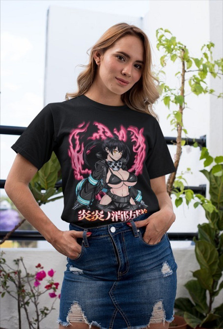 Футболка для хлопчика з аніме принтом Аніме Манга Тамакі Схінра оверсайз (зріст від 165 до 180) Чорний AnimeJ0424m Дніпро - фото 3
