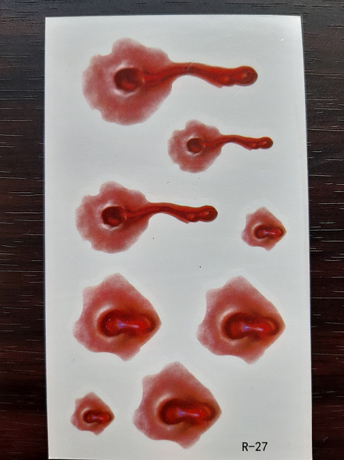 Тимчасова тату "Рана 10 на 6 см бордовий Київ - фото 1